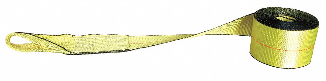 WINCH STRAP, SEWN-EYE, CUT-RESISTANT EDGES WEBBING, 4 IN OVERALL W, 5,000 LB WORKING LOAD LIMIT