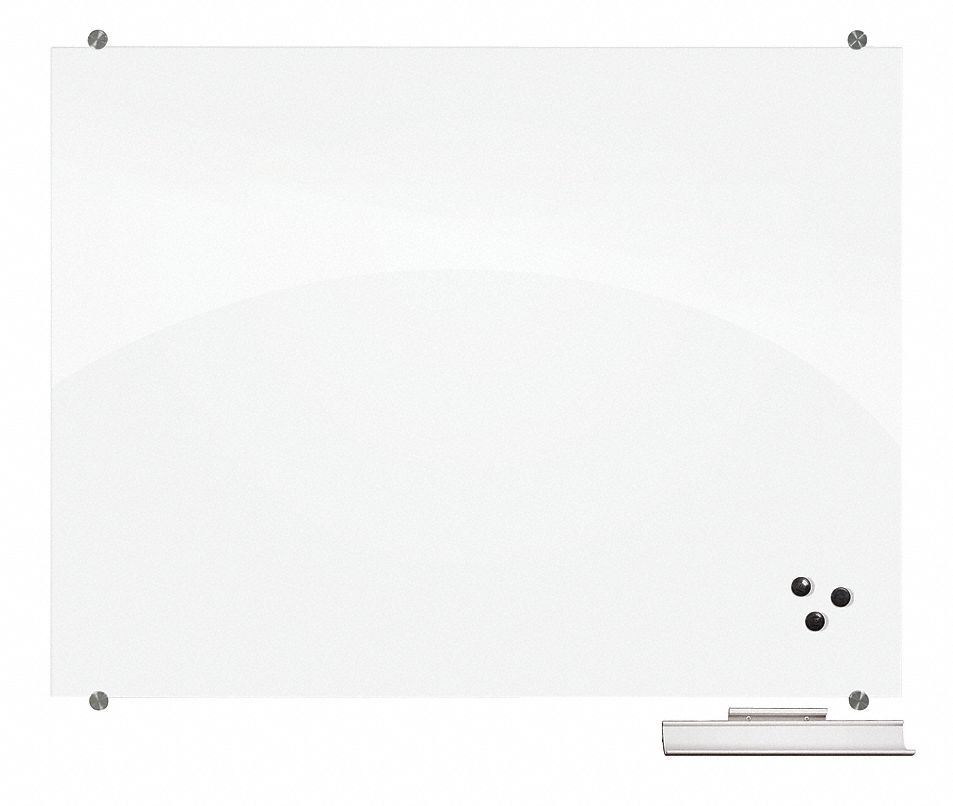 Dry Erase Board: Wall Mounted, 36 in Dry Erase Ht, 48 in Dry Erase Wd, White, No Frame