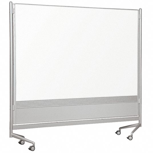 BESTRITE Dry Erase Room Divider Mobile/Casters, 72 in Dry Erase Ht