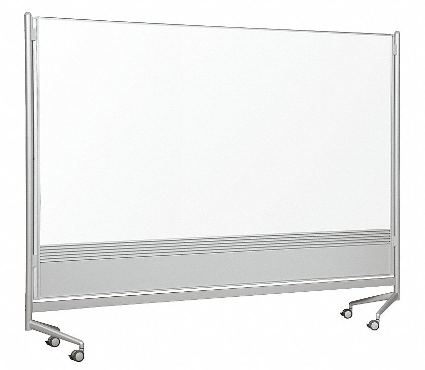 Mobile/Casters, 72 in Dry Erase Ht, Dry Erase Room Divider 39A075