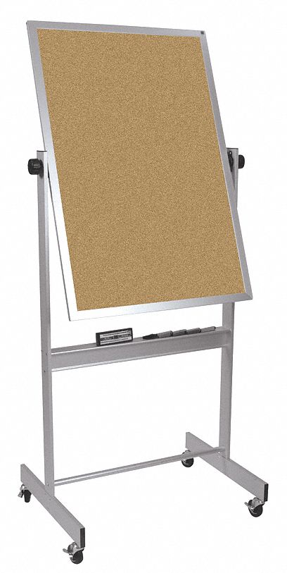 Combination Board: Porcelain Dry Erase Board, Cork Bulletin Board, 76 1/2 in Overall Ht