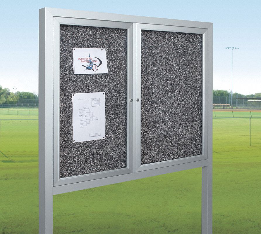 BESTRITE Letter Board Outdoor Enclosed Bulletin Board, RubberTak, 36 inH x 48 inW, Black