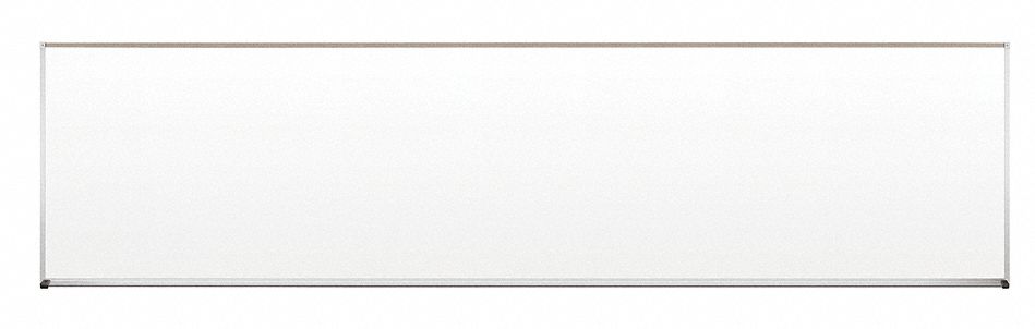 Dry Erase Board: Porcelain, Framed Style, Aluminum Frame, 48 in Overall Ht, 192 in Overall Wd