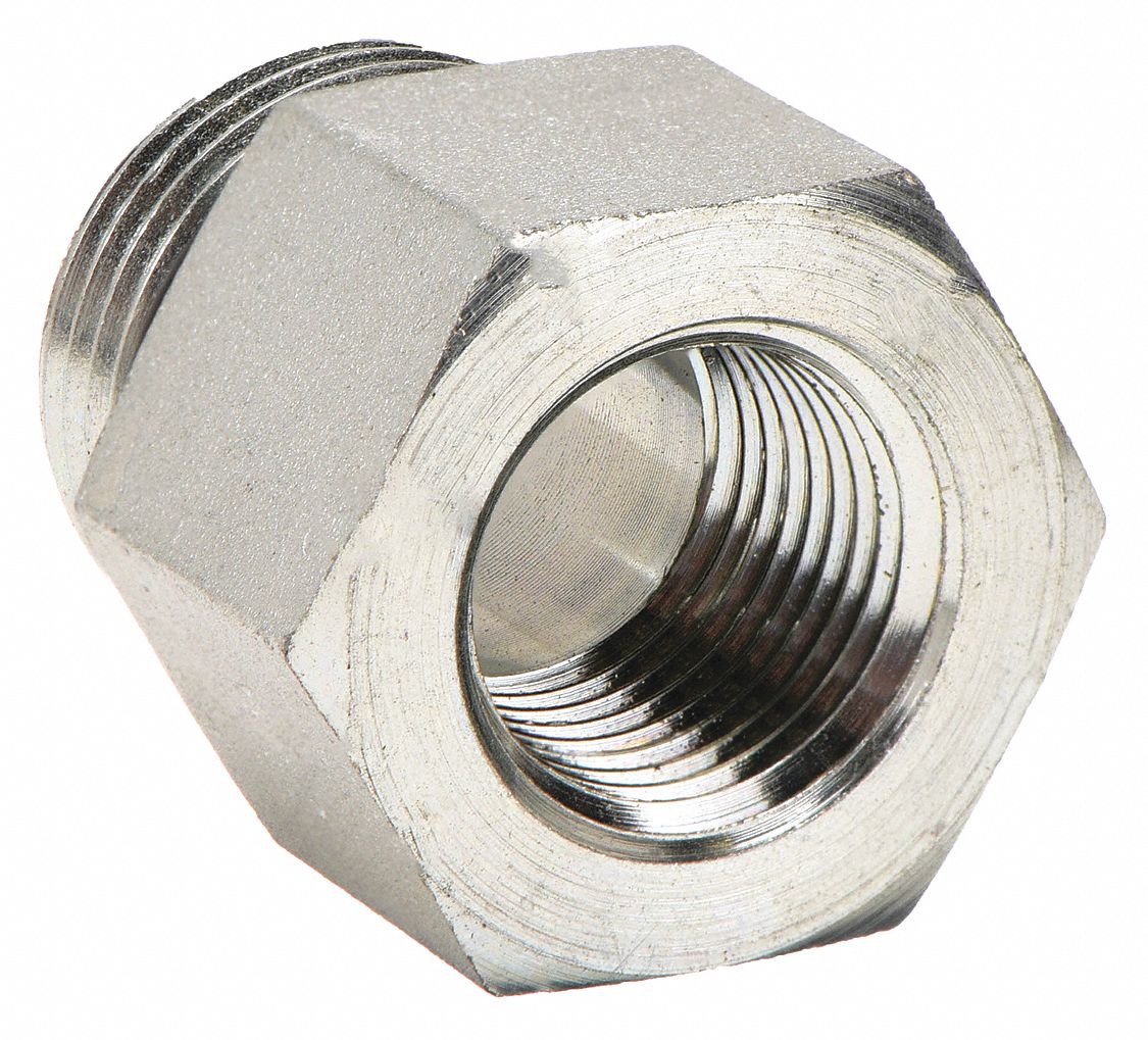 STRAIGHT CONVERSION ADAPTER: CARBON STEEL, 1 1/16 IN X ⅜ IN FITTING, 1 5/16 IN L