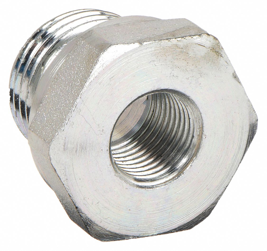 REDUCER/EXPANDER ADAPTER: CARBON STEEL, ⅜ IN X ¼ IN FITTING, MALE BSPP X FEMALE BSPP
