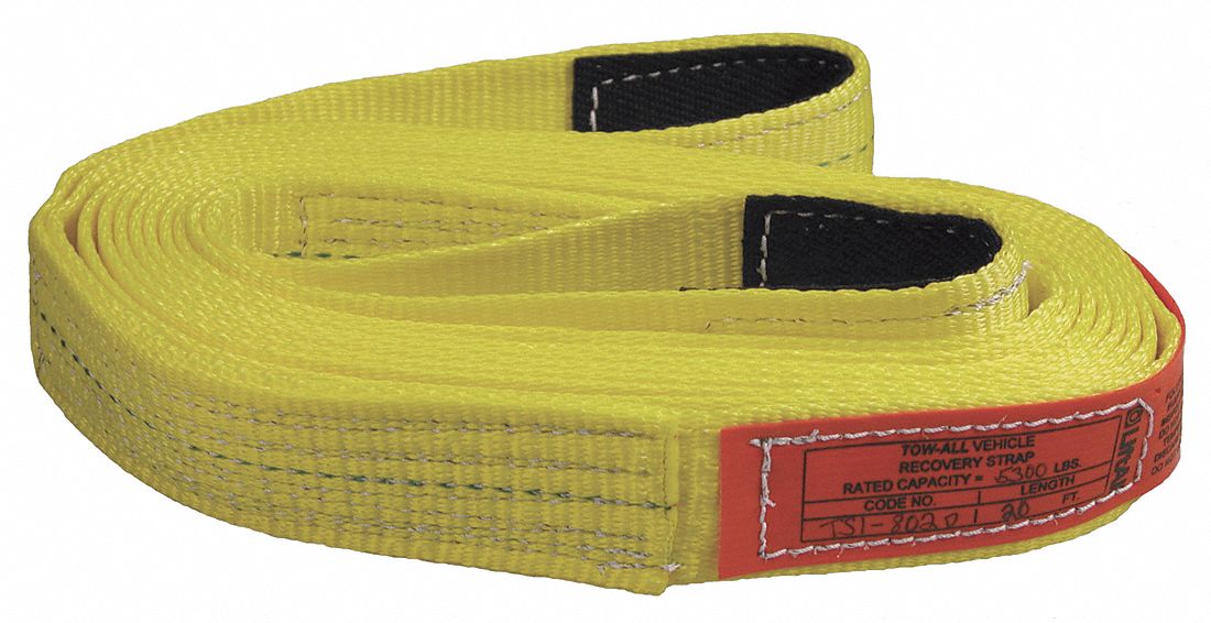 LIFTALL Tow Strap, L 20 ft., WLL 10700 lb. 39A404TS2802DX20 Grainger