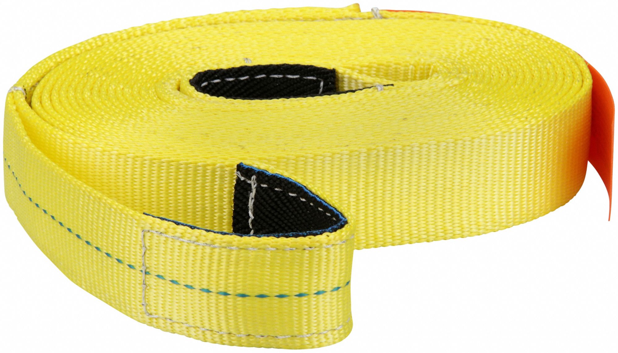 TOW STRAP, 30 FT OVERALL HOOK SIZE, 2 IN OVERALL W, 30 FT OVERALL L, YELLOW, POLYESTER