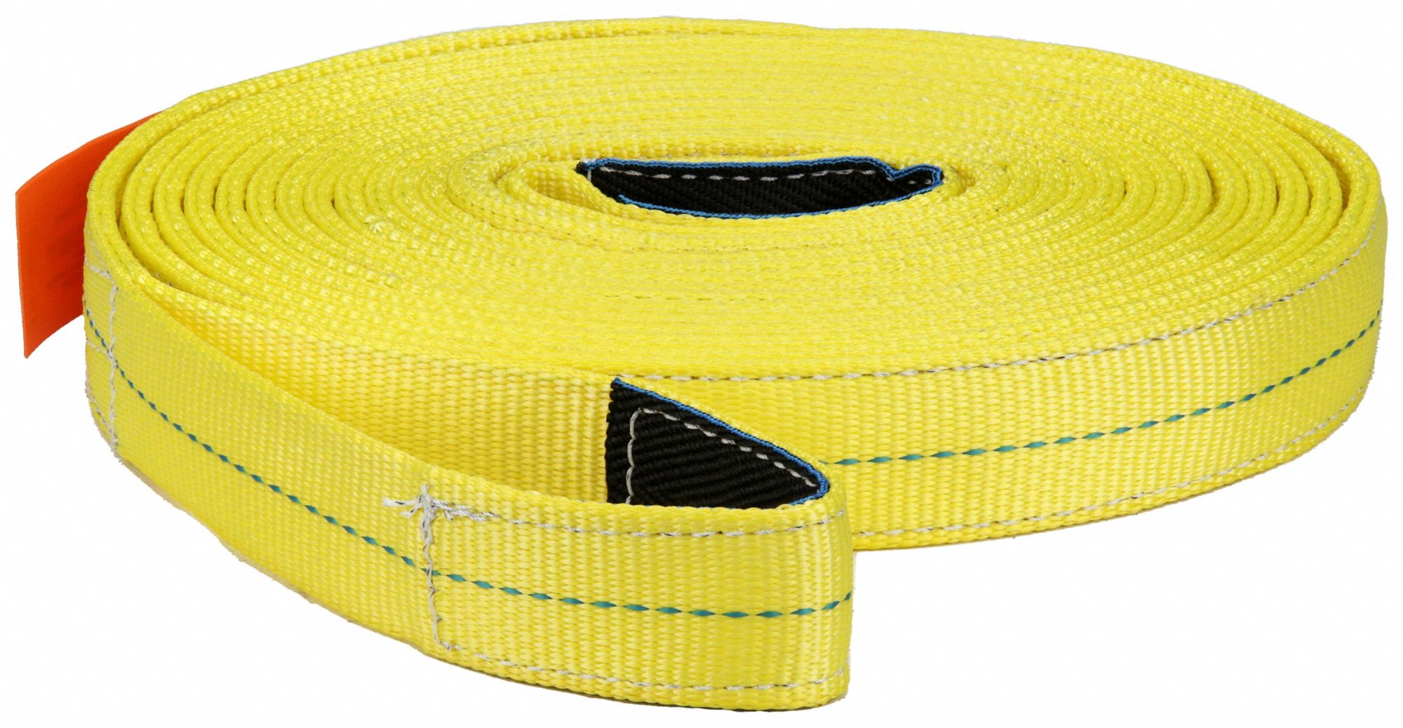 TOW STRAP, 30 FT OVERALL HOOK SIZE, 2 IN OVERALL W, 30 FT OVERALL L, YELLOW, POLYESTER