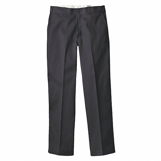 DICKIES Work Pants: Men's, Work Pants, ( 36 in x 34 in ), Black, Cotton ...