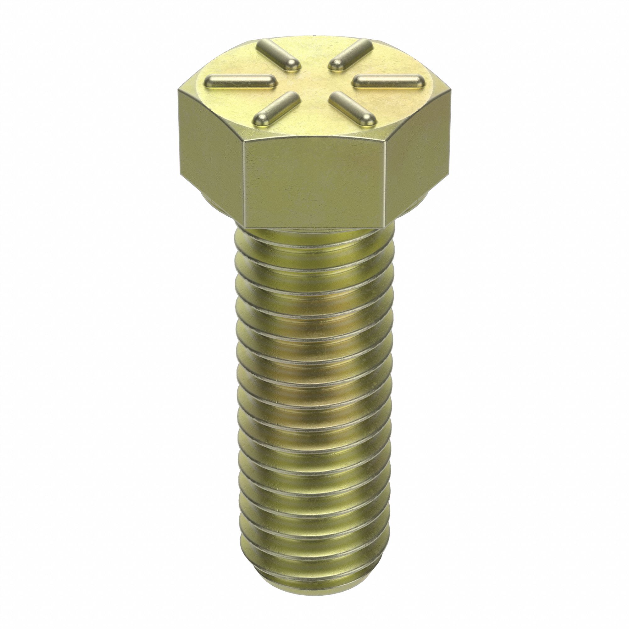 HEX HEAD CAP SCREW, STEEL, GRADE 8, ZINC YELLOW, 7/16"-14, COARSE, 1¼ IN L, 25 PK