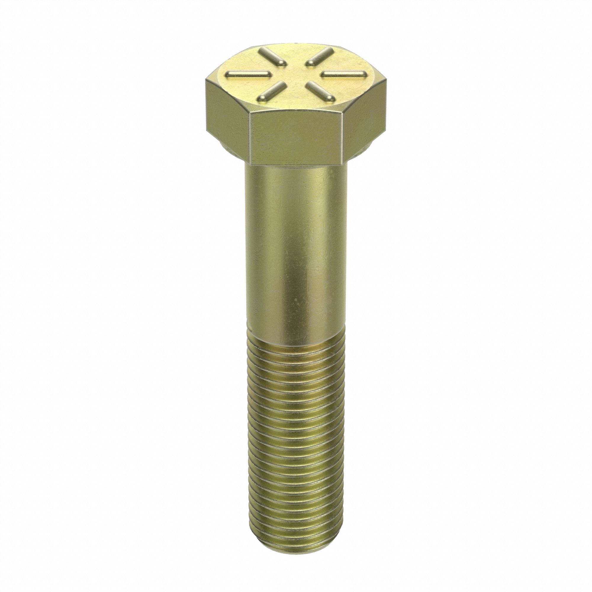 HEX HEAD CAP SCREW, STEEL, UNF, GRADE 8, ZINC YELLOW, ⅜"-24, FINE, 1½ IN L, 50 PK