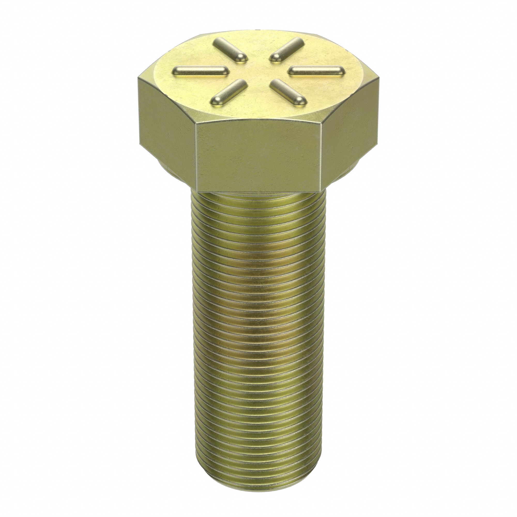 HEX HEAD CAP SCREW, STEEL, GRADE 8, ZINC YELLOW, 1"-14, FINE, 2¾ IN L, INCH, 5 PK