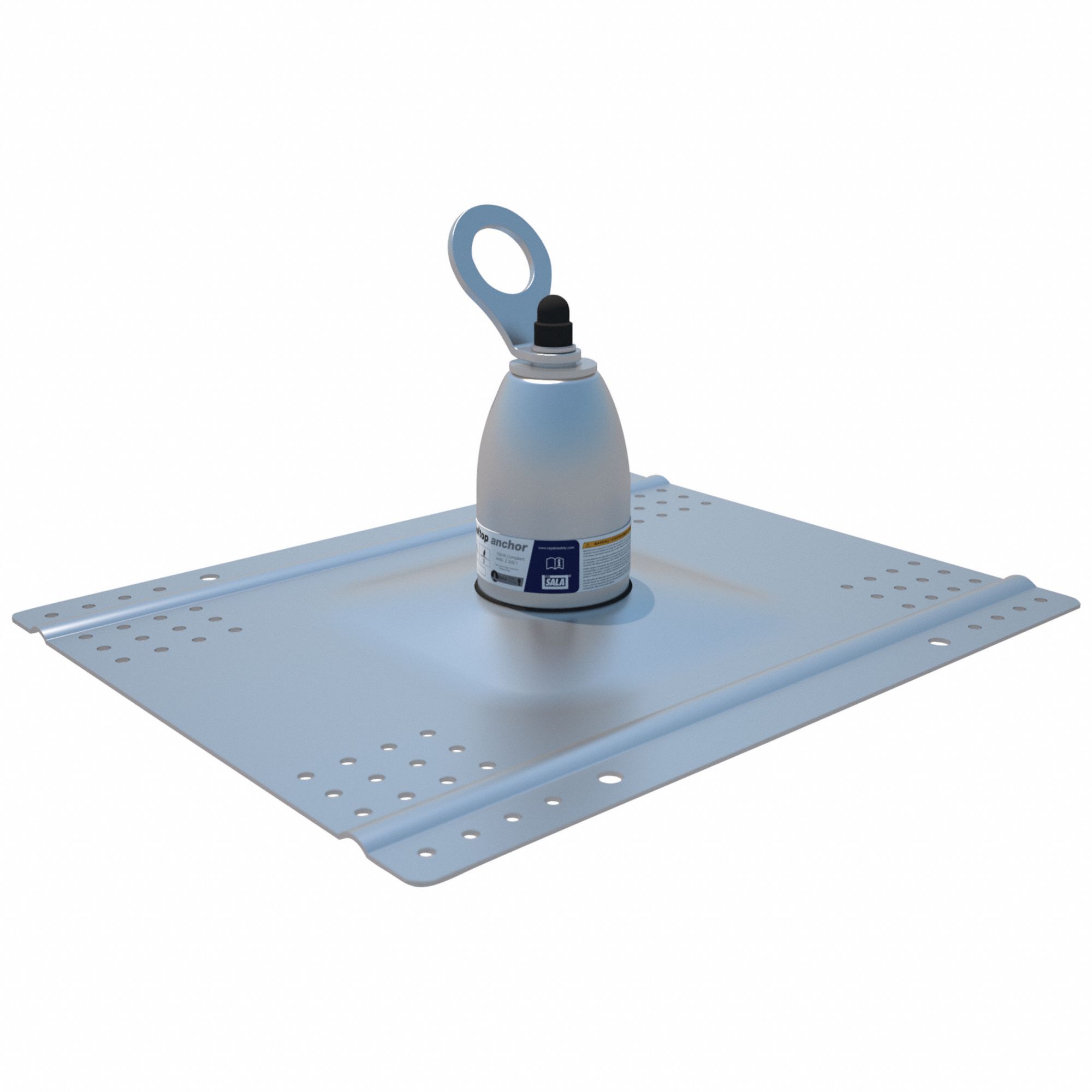 ROOF ANCHOR, 310 LB CAPACITY, FOR CONCRETE/WOOD, FLAT ROOFS, SWIVEL D-RING, STEEL