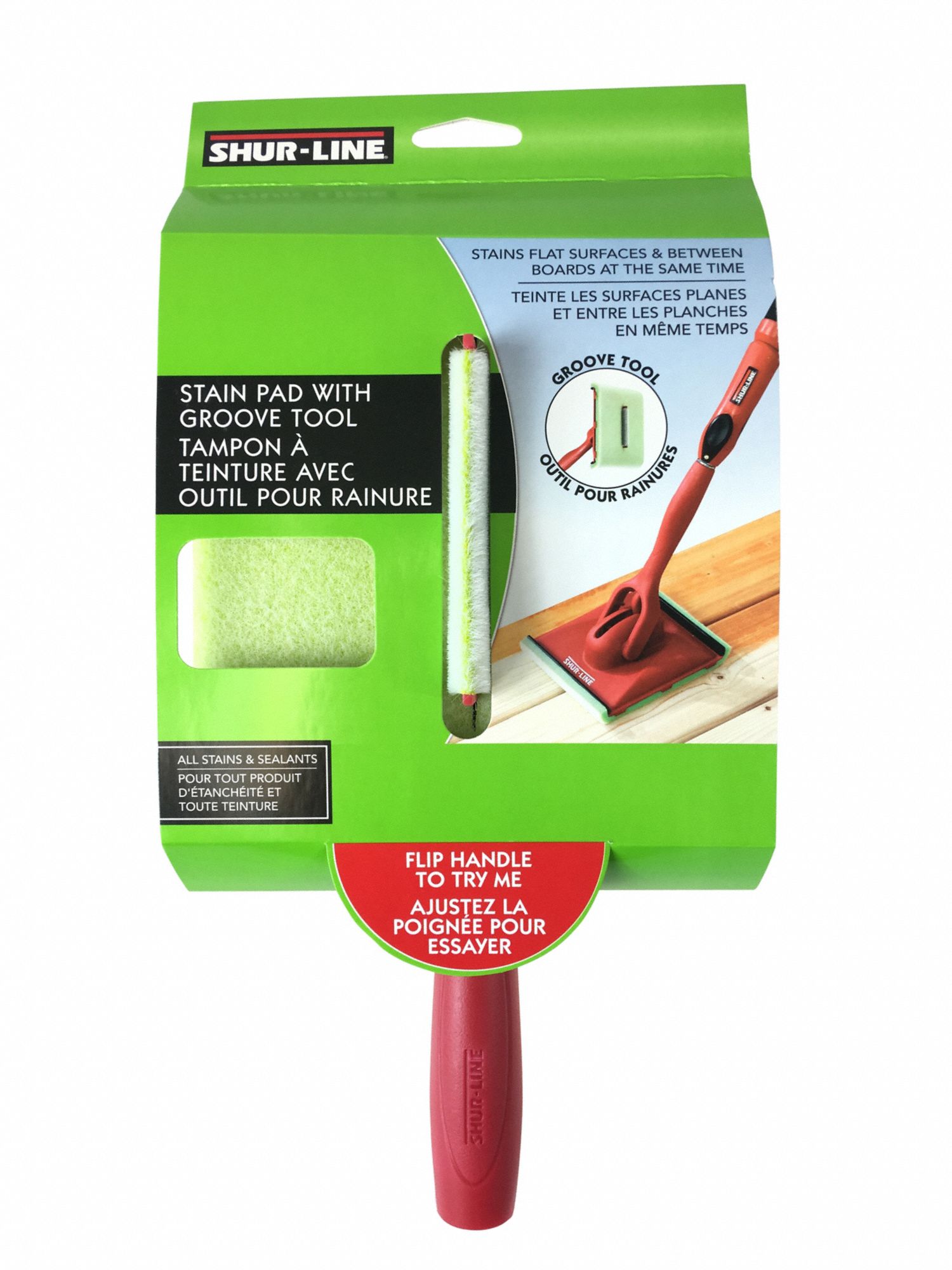 SHURLINE Deck Stain Applicator, Red, 6 1/2 in Width, 7 5/8 in Length