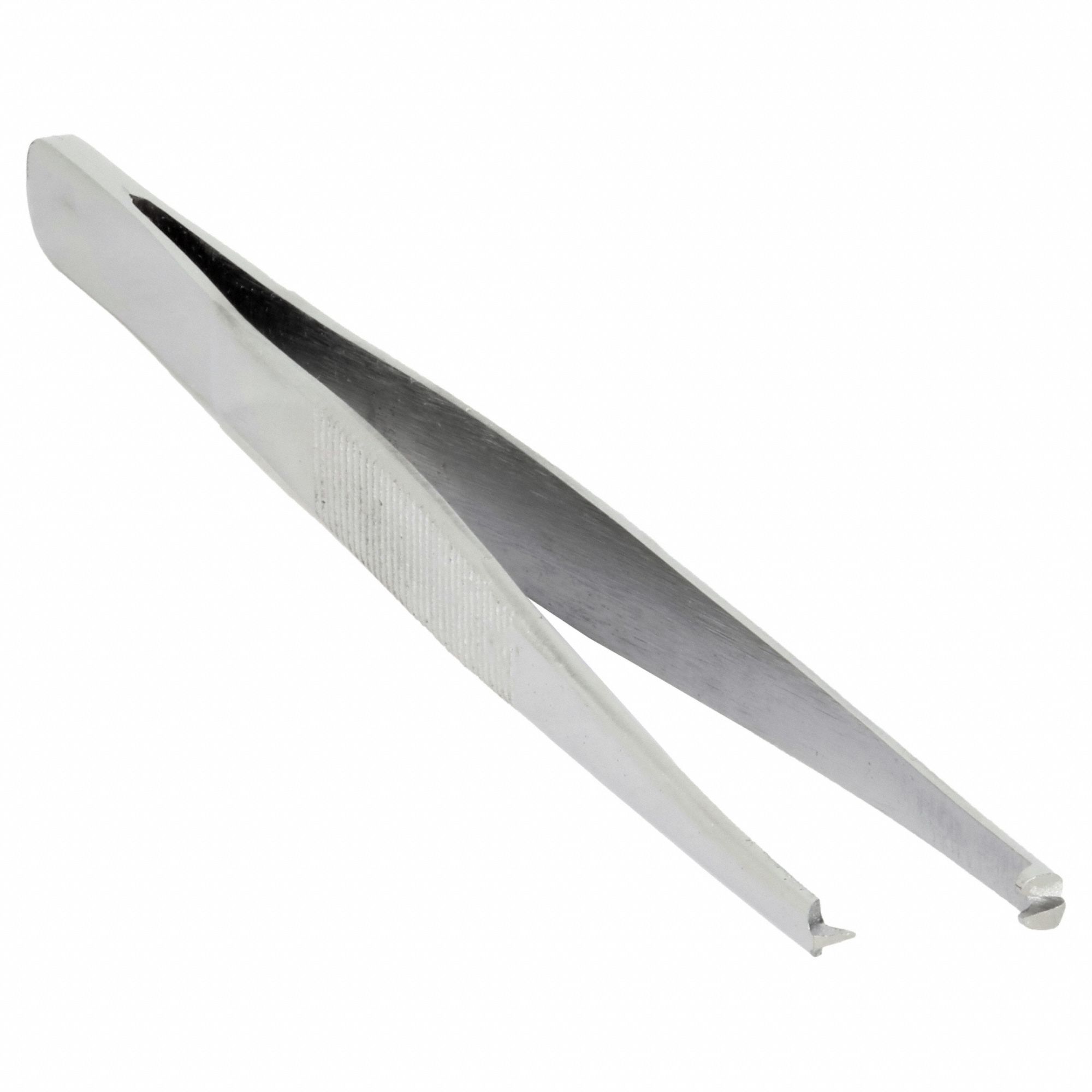 Tweezers: Stainless Steel, Point, Straight Tip, 3.2 mm Tip Thick