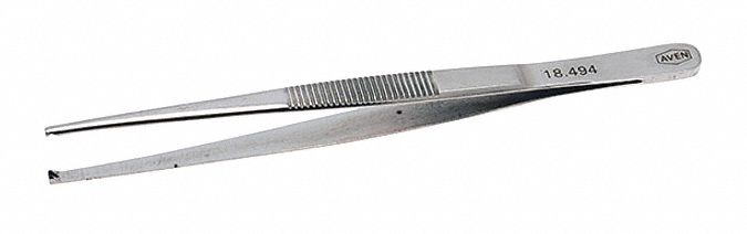 TWEEZERS, STAINLESS STEEL, POINT, STRAIGHT TIP, 3.2 MM TIP THICK