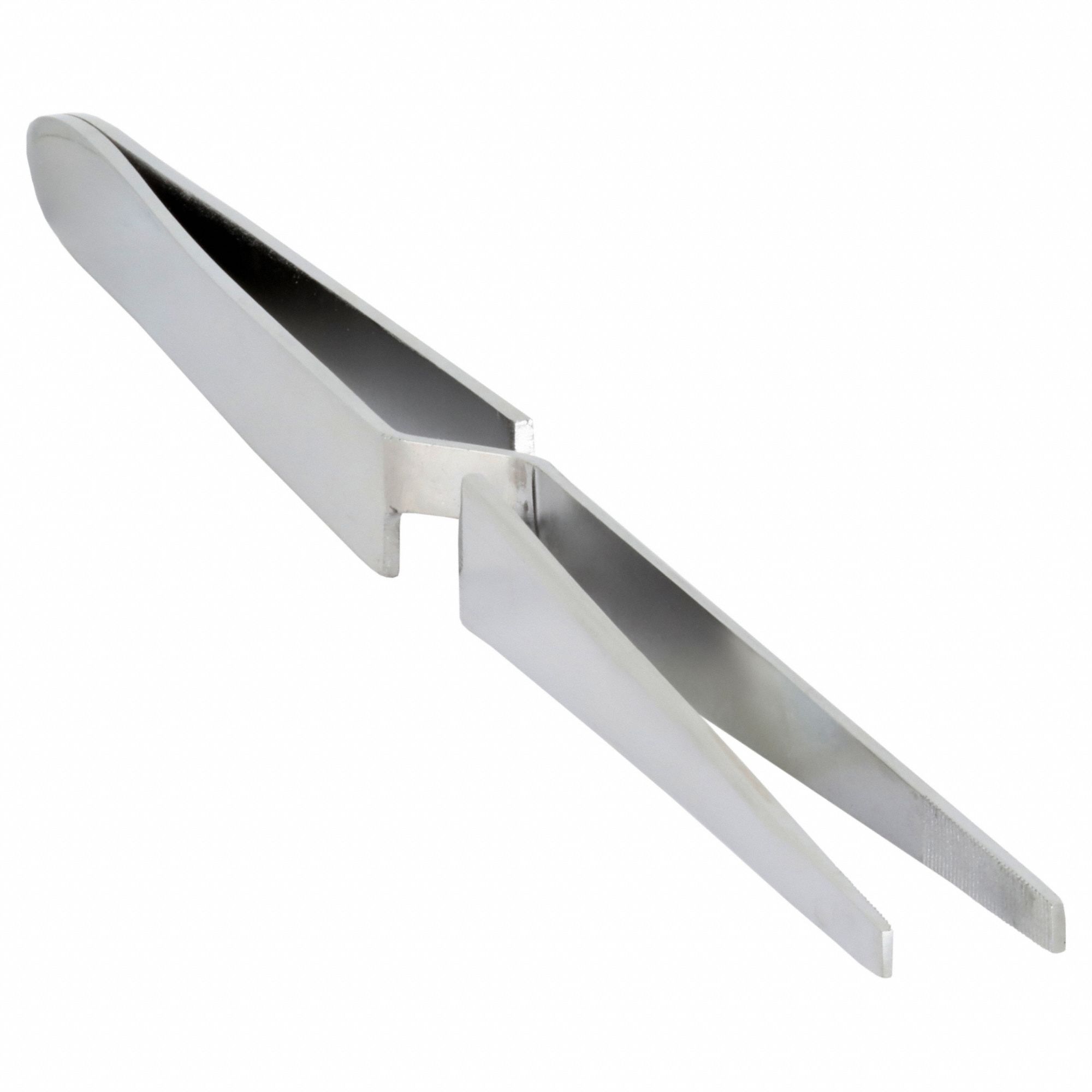 Tweezers: Stainless Steel, Round, Straight Tip, 3.5 mm Tip Thick