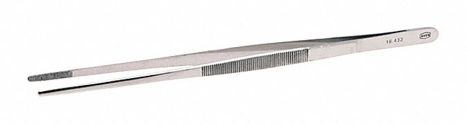 TWEEZERS, STAINLESS STEEL, FLAT, STRAIGHT TIP, 3.66 MM TIP THICK