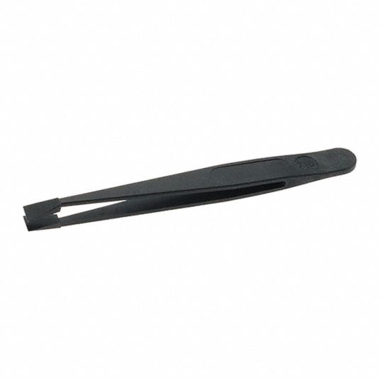 AVEN Tweezer Plastic, 4 1/2 in Lg, Corrosion, Plastic Composite ESD