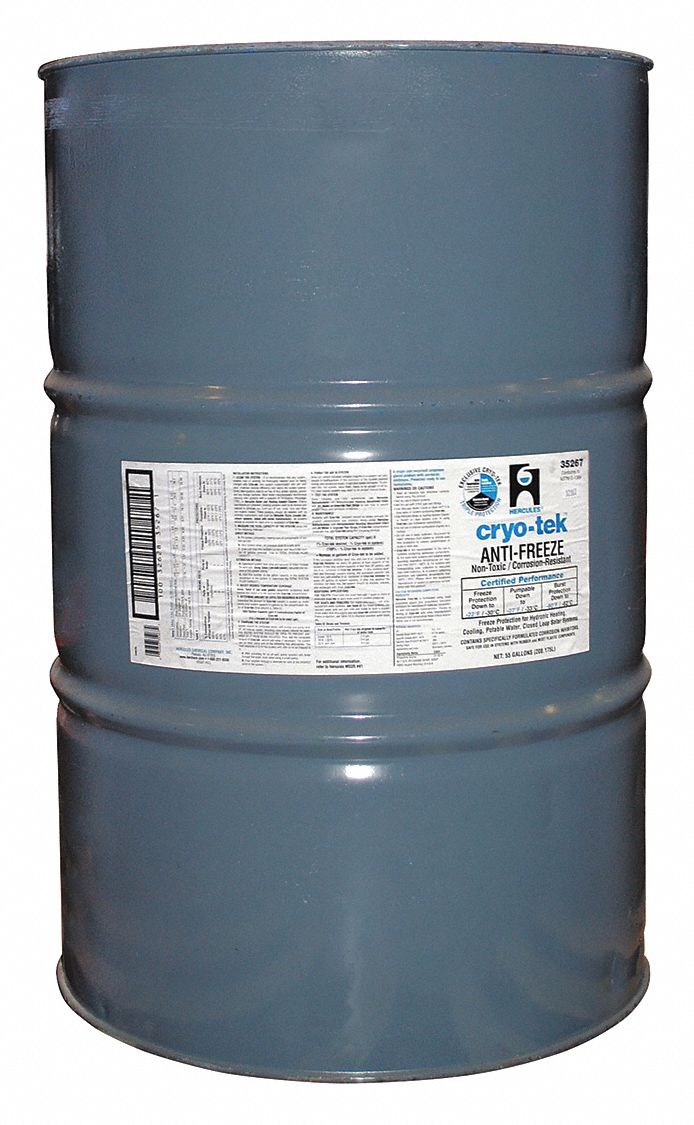 HERCULES Antifreeze Coolant, 55 gal, Drum, Dilution Ratio Variable 39AN8335267 Grainger