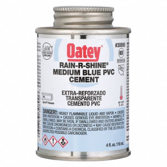OATEY Blue PVC Cement, Medium Body, Size 4 oz, For Use With PVC Pipe