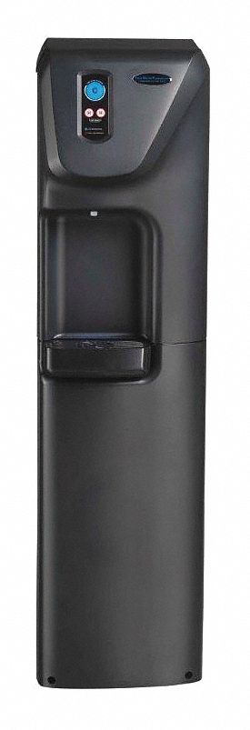 Plumbed Water Dispenser: Cold/Hot, Black, 49 3/4 in Ht, 13 in Wd, Plastic