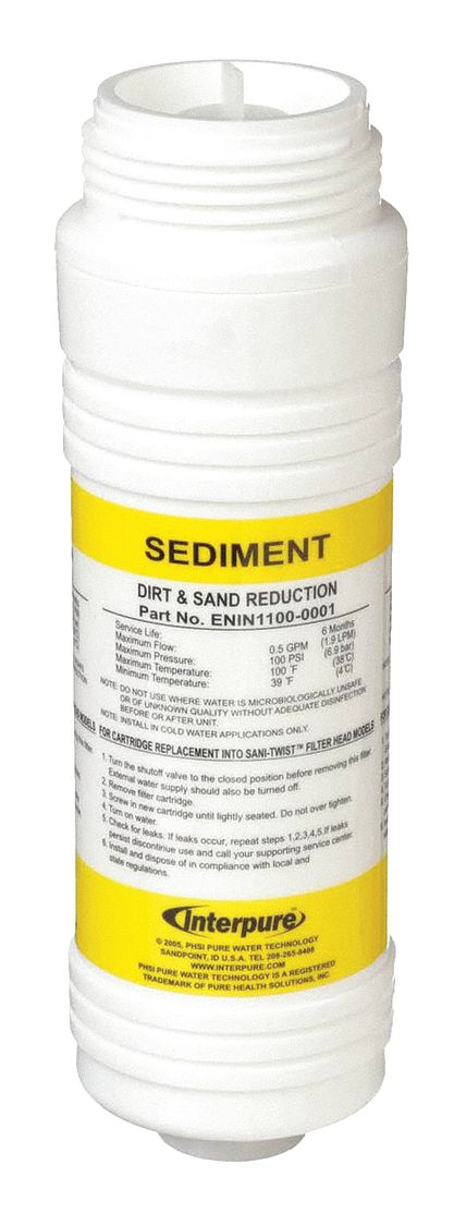 Quick-Connect Water Filter: 5 micron Micron Rating, 1, 250 gal Service Life - Gallons, Fiber