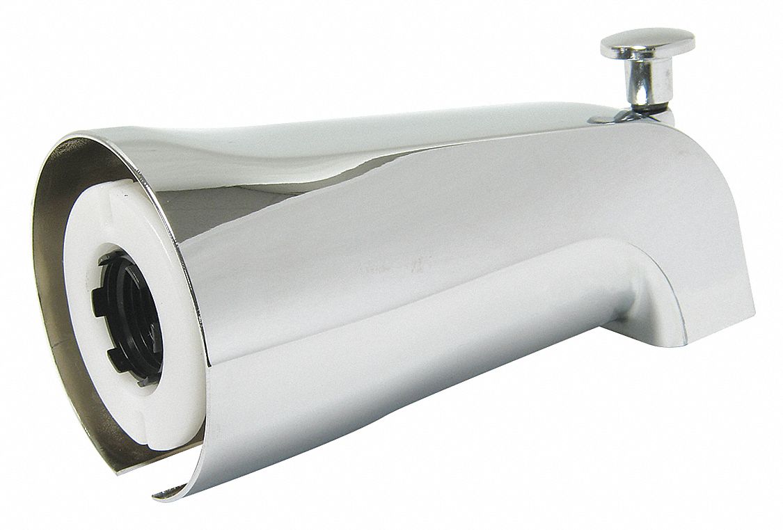 TUB DIVERTER SPOUT: KISSLER, ½ IN/¾ IN CONNECTION SIZE, SLIP FIT CONNECTION, CHROME FINISH