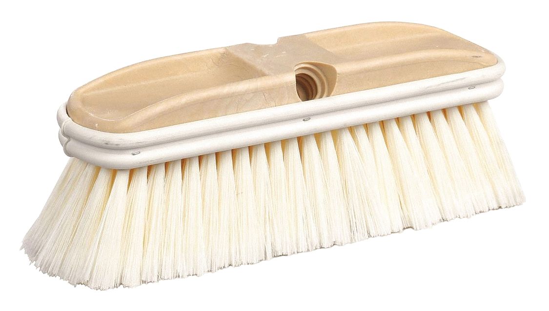 CAR WASH BRUSH, 10½ IN L, BRUSH HEAD, 3 IN BRISTLE L, 2½ IN BRUSH HEAD W, SOFT, WHITE
