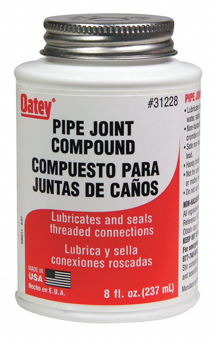 OATEY 8 oz Jar Pipe Joint Compound with 3,000 psi, Gray 39AT5031228