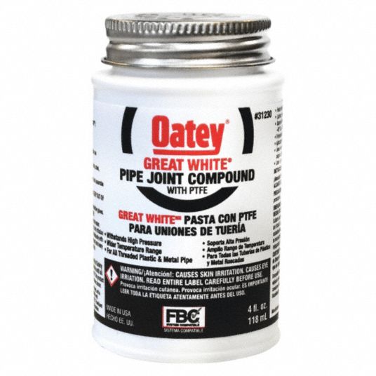 OATEY, Great White Pipe Joint Compound, 4 fl oz, Pipe Thread Sealant