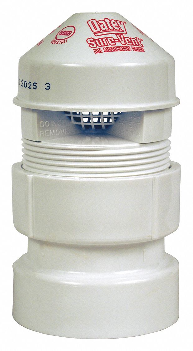 OATEY PVC Air Admittance Valve, 1 1/2 in to 2 in Inlet Size 39AT65