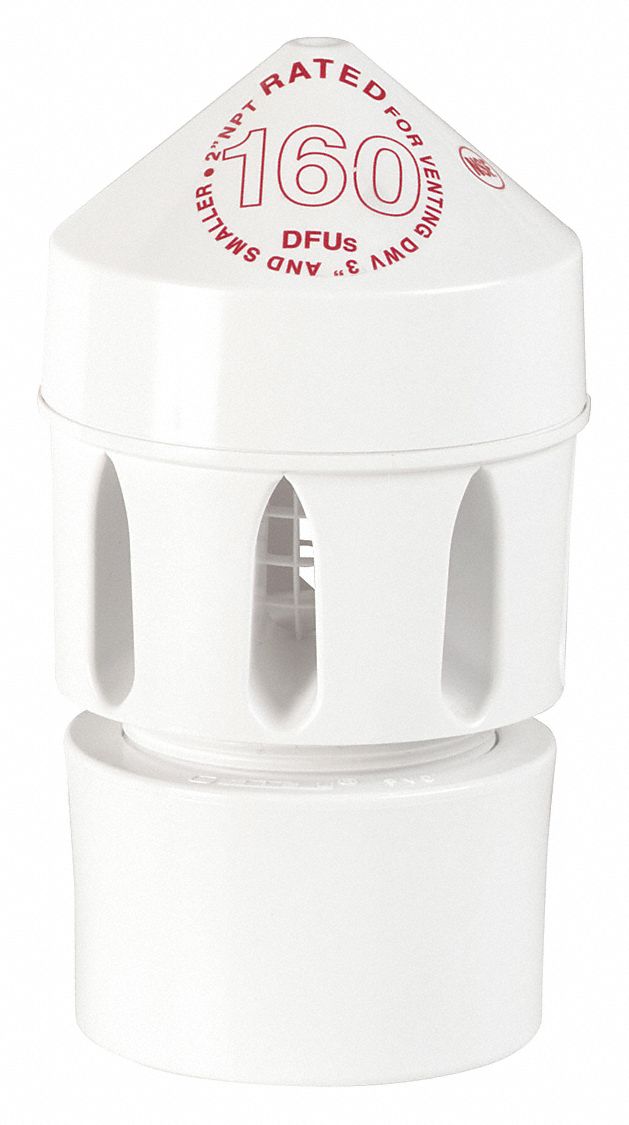 Air Admittance Valve: For Gas Media, Air Admittance Valve, 2 in Pipe Connection Size, NPT, NPT