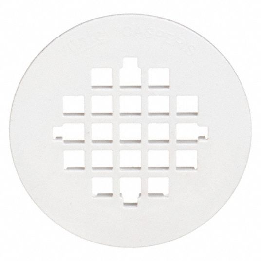 Oatey 4-1/4 in. Round Push-In White Plastic Shower Drain Cover