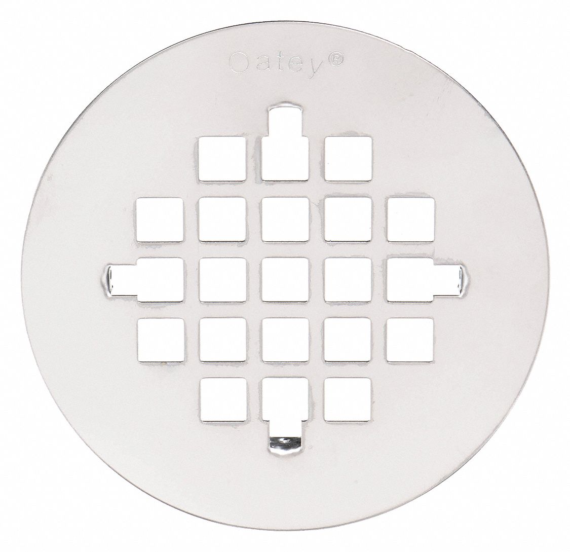 Strainer: Stainless Steel, Unfinished, 4 1/4 in Overall Dia, 1/4 in Overall Ht, Snap-In