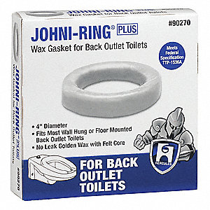 HERCULES Wax Toilet Bowl Ring, White, For Use With Back Outlet Toilets ...