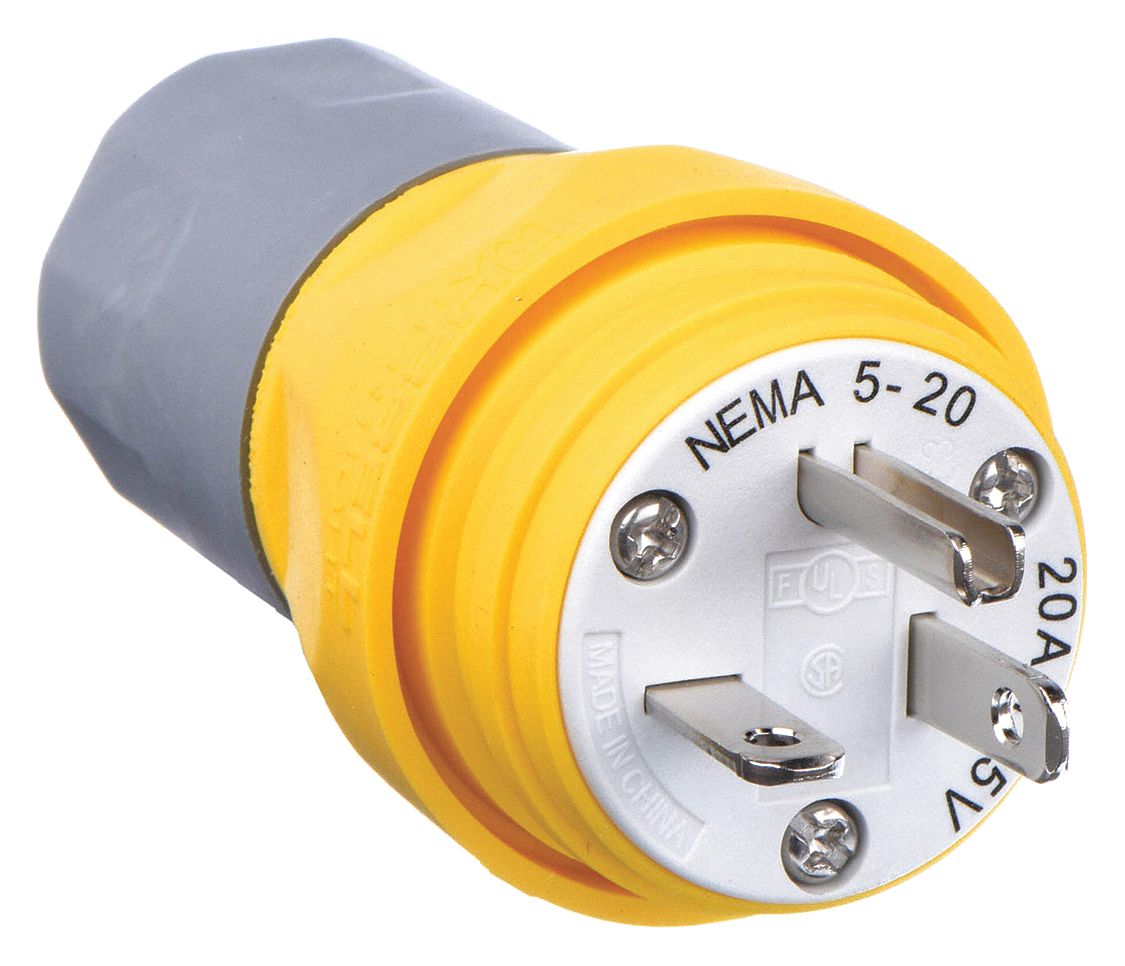 WATERTIGHT STRAIGHT BLADE PLUG,125V AC