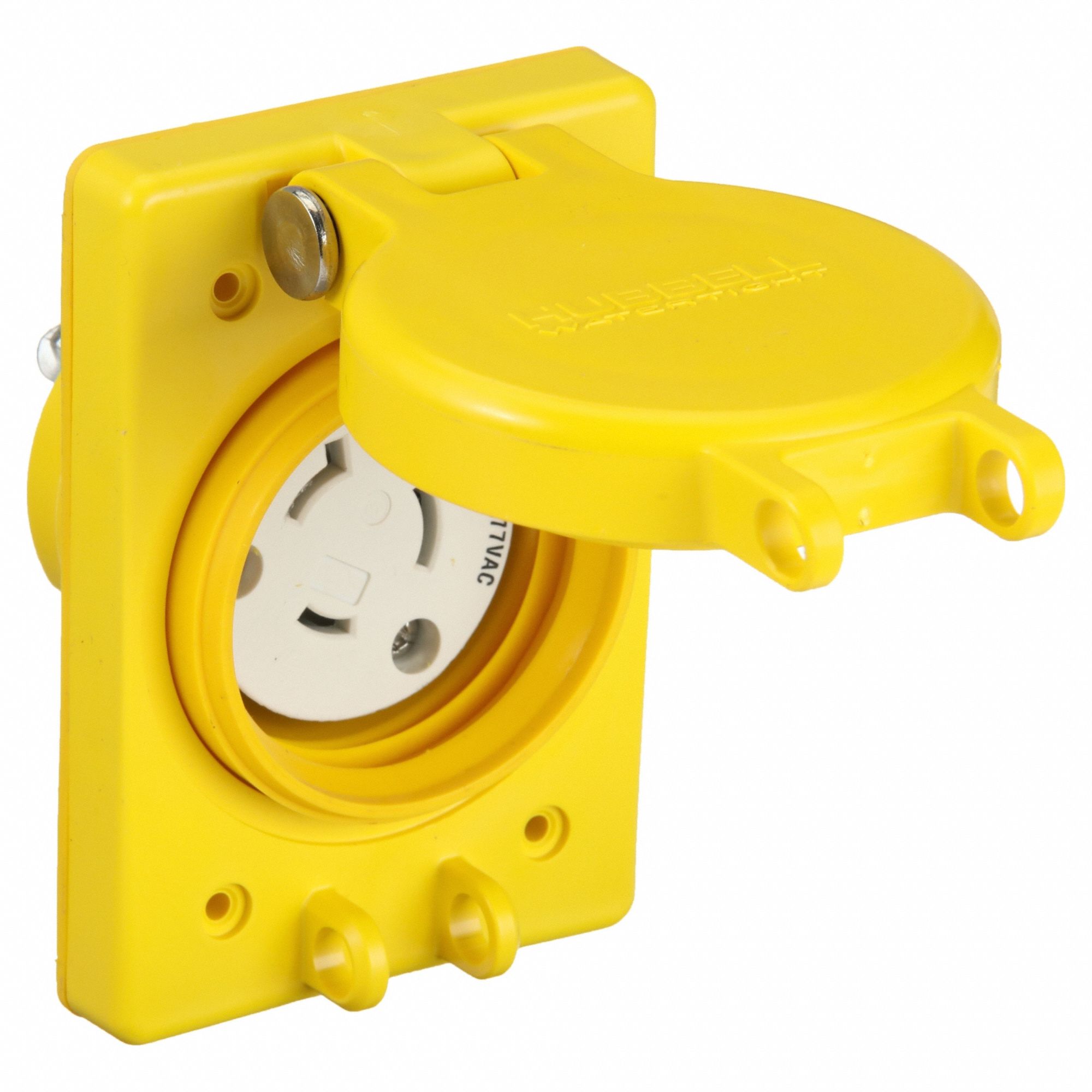 WATERTIGHT LOCKING RECEPTACLE,20 A,YLLW