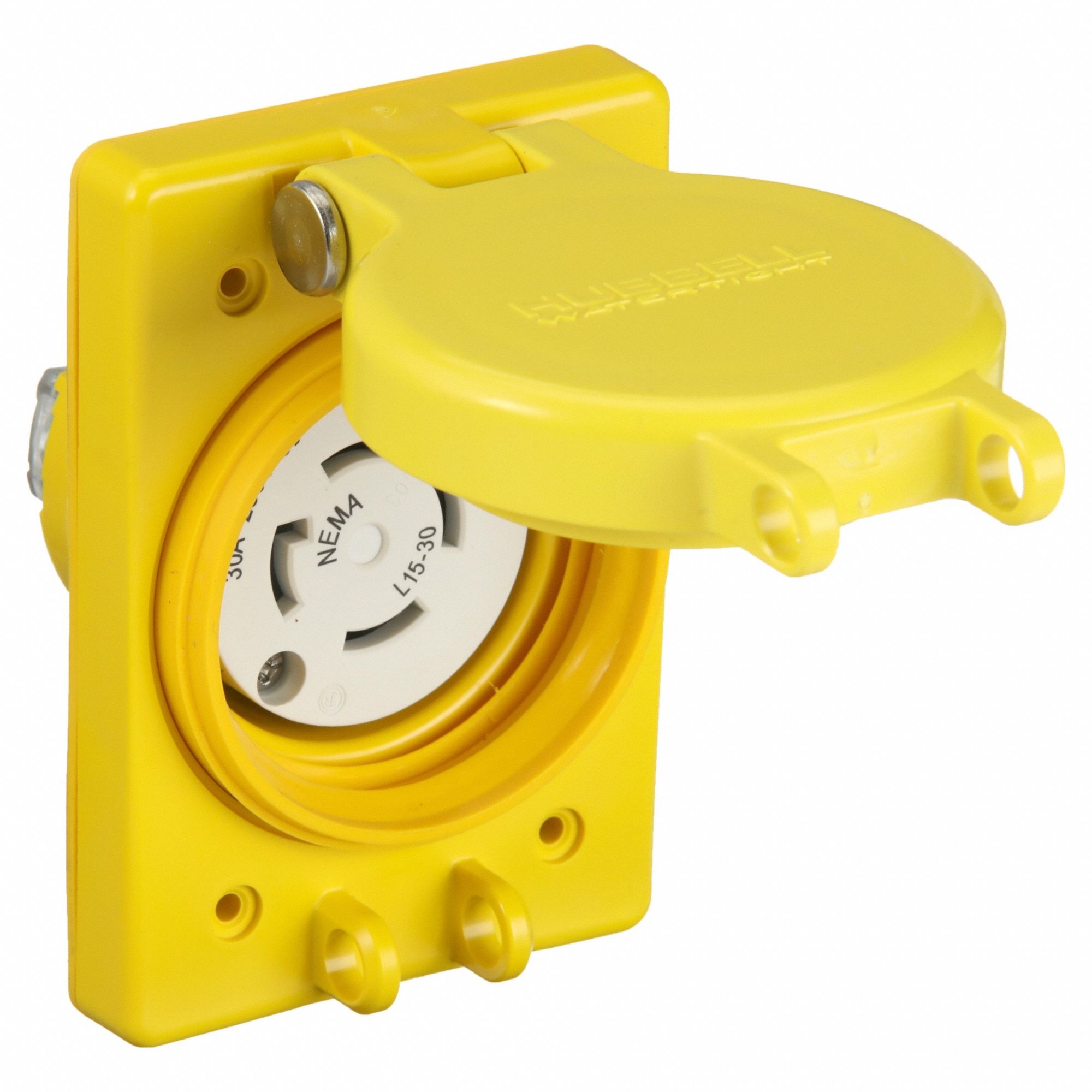 WATERTIGHT LOCKING RECEPTACLE,30 A,YLLW