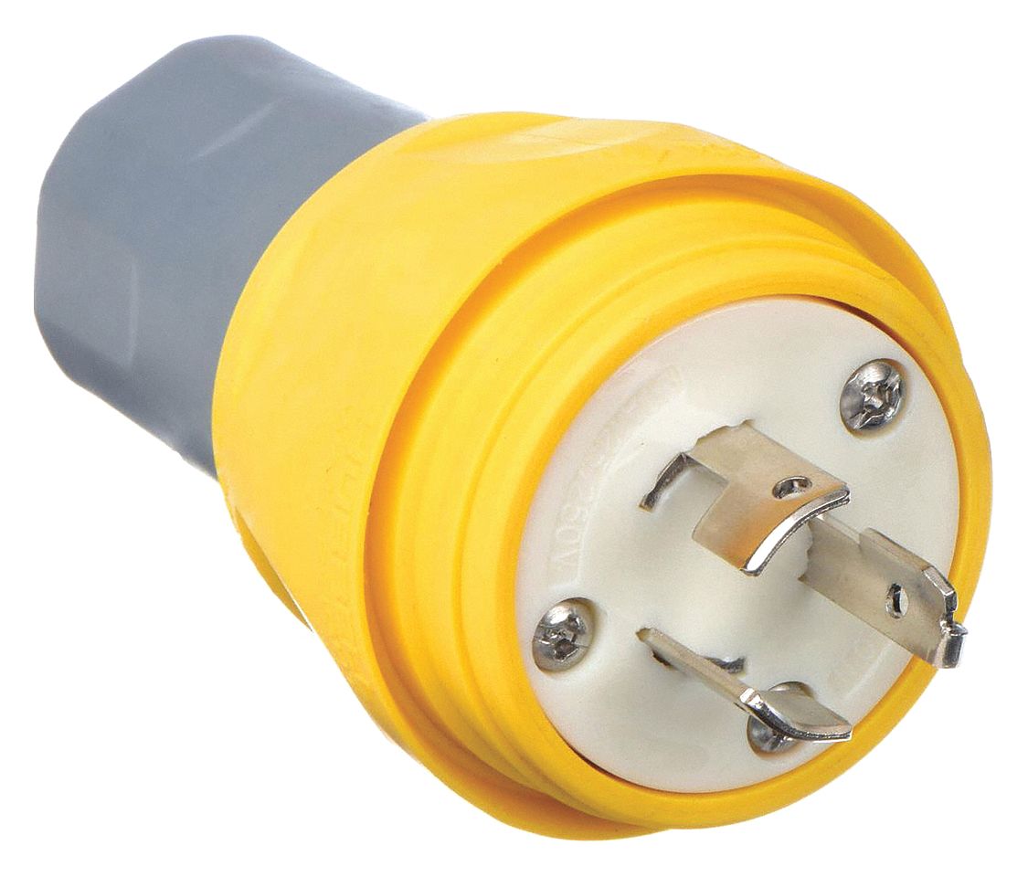 WATERTIGHT LOCKING PLUG,250V AC,SINGLE