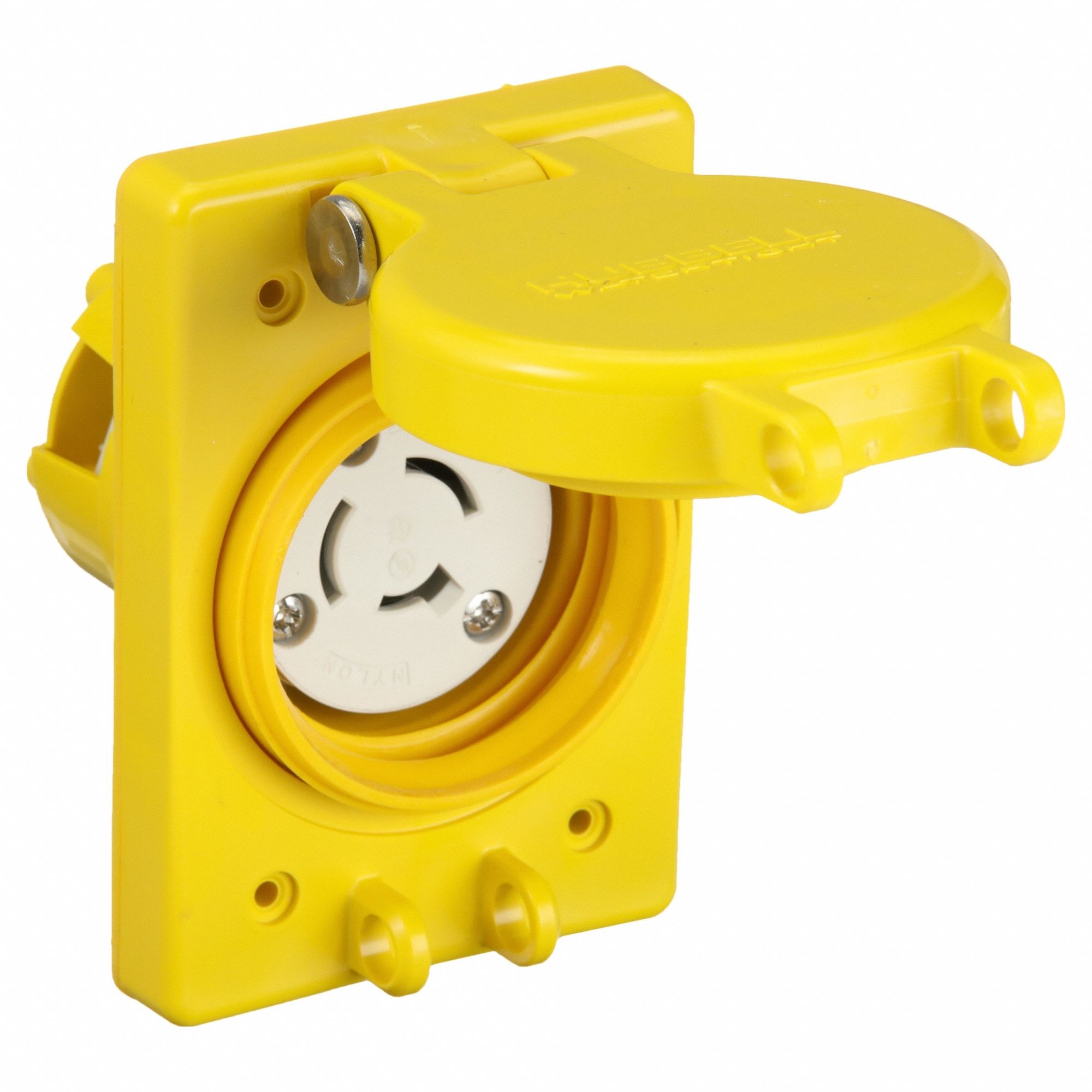 WATERTIGHT LOCKING RECEPTACLE,20 A,YLLW