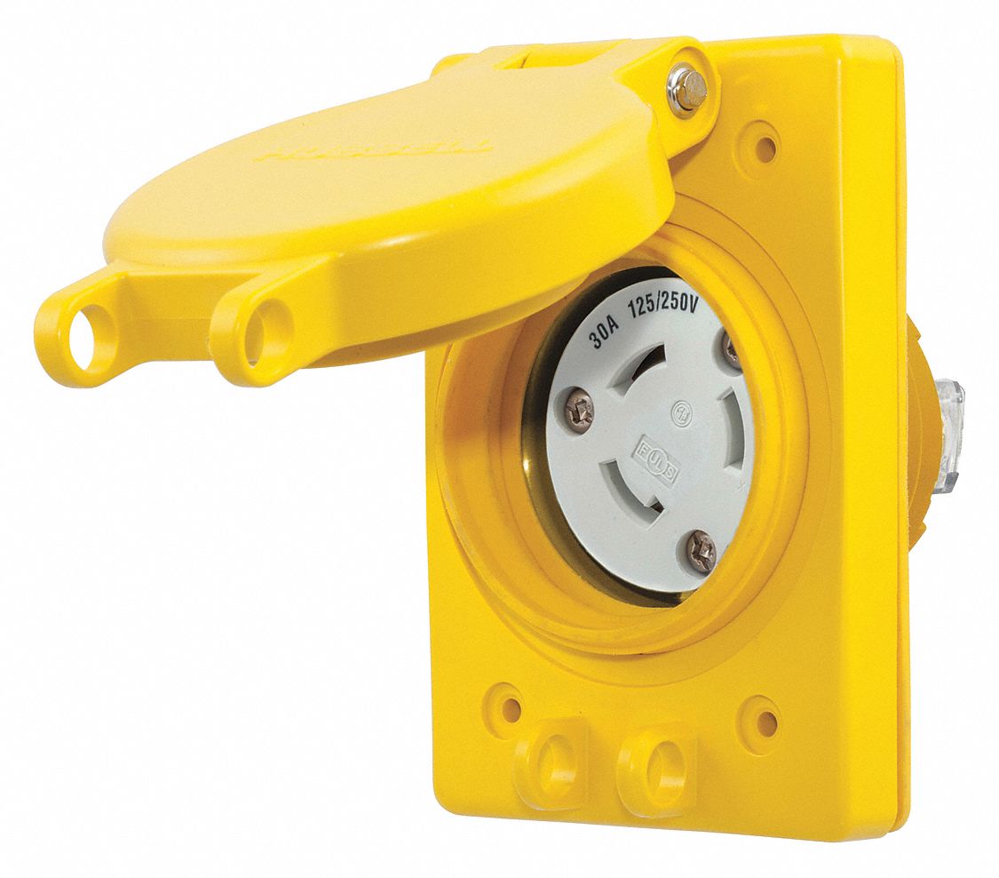 WTLckRecpt 30A Yllw Elstmr NoNEMA 1Gng