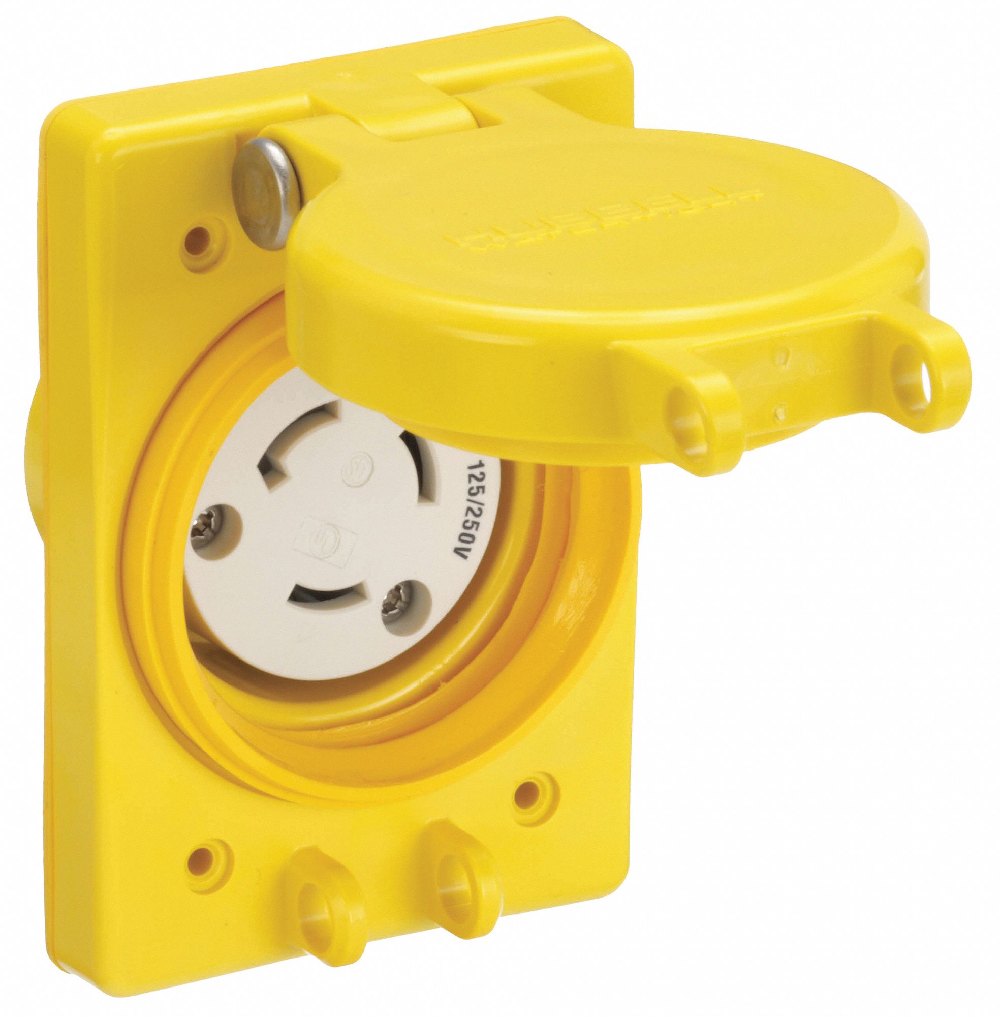 WATERTIGHT LOCKING RECEPTACLE,30 A,YLLW