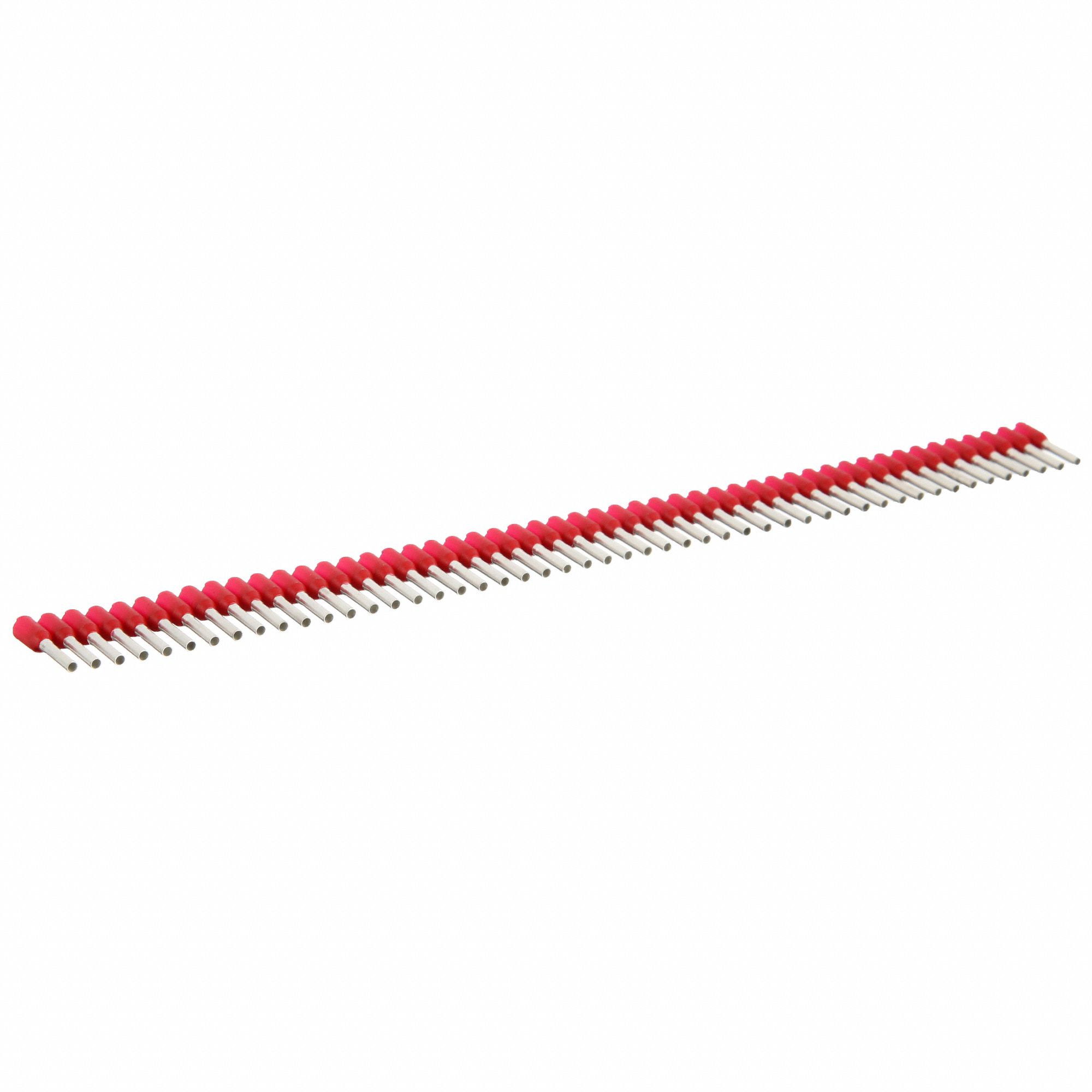 Wire Ferrule: 18 AWG Max Wire Size, Holds 1 Wire, Red, Polypropylene, 0.07 in Ferrule Dia