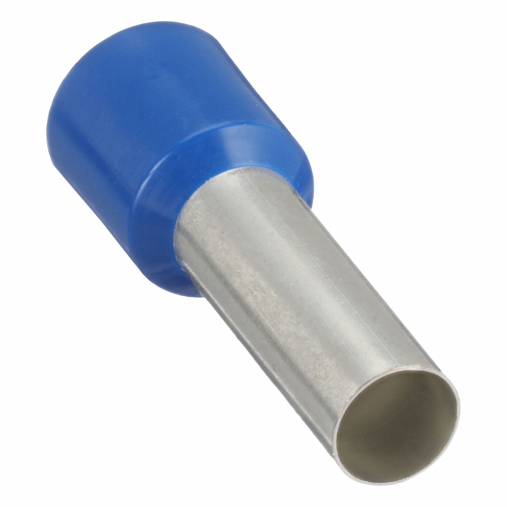 Wire Ferrule: 6 AWG Max Wire Size, Holds 1 Wire, Blue, Polypropylene, 0.25 in Ferrule Dia