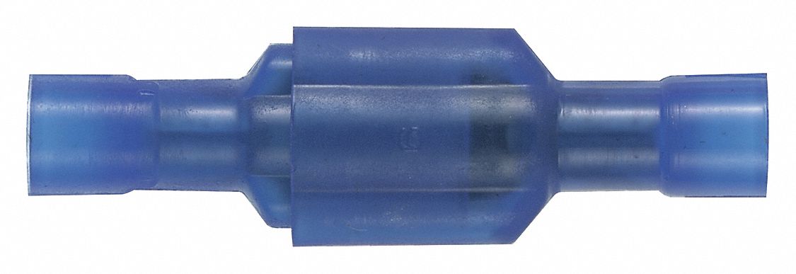 MALE DISCONNECT, BLUE, NYLON, FULL COVERAGE, 16 AWG TO 14 AWG WIRE SIZE RANGE, 1,000 PK