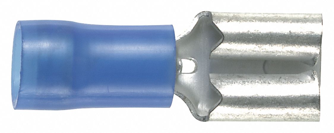 FEMALE DISCONNECT, BLUE, NYLON, PARTIAL COVERAGE, 16 TO 14 AWG, 100 PK