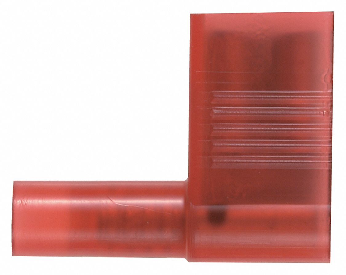 FEMALE FLAG DISCONNECT, RED, FULL COVERAGE, NYLON, 22 TO 18 AWG, 50 PK