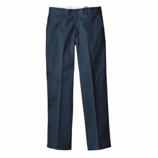 DICKIES Work Pants: Men's, Work Pants, ( 32 in x 34 in ), Navy, Cotton ...