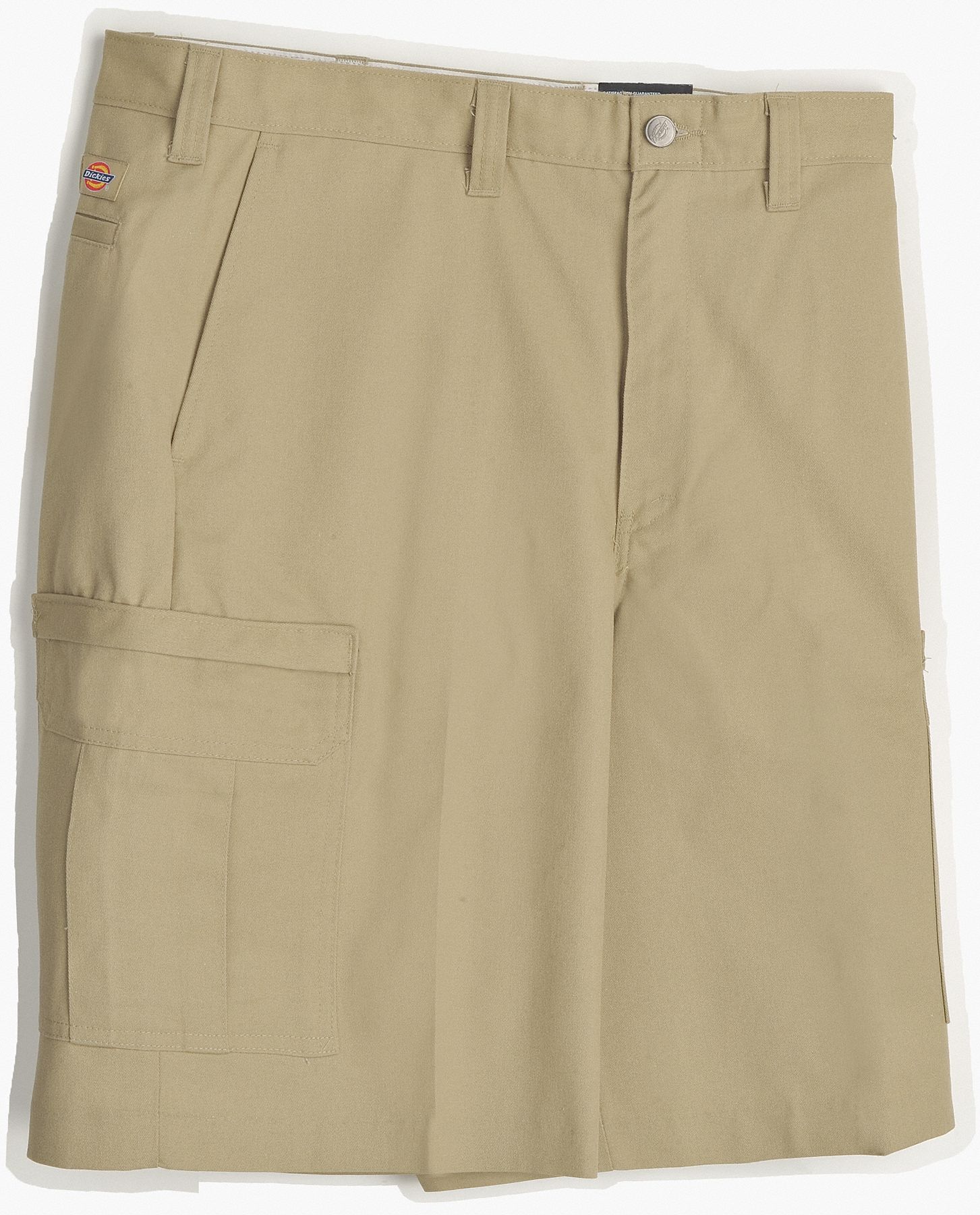 DICKIES Khaki Cargo Shorts, Poly/Cotton Twill, Fits Waist Size 30 in ...